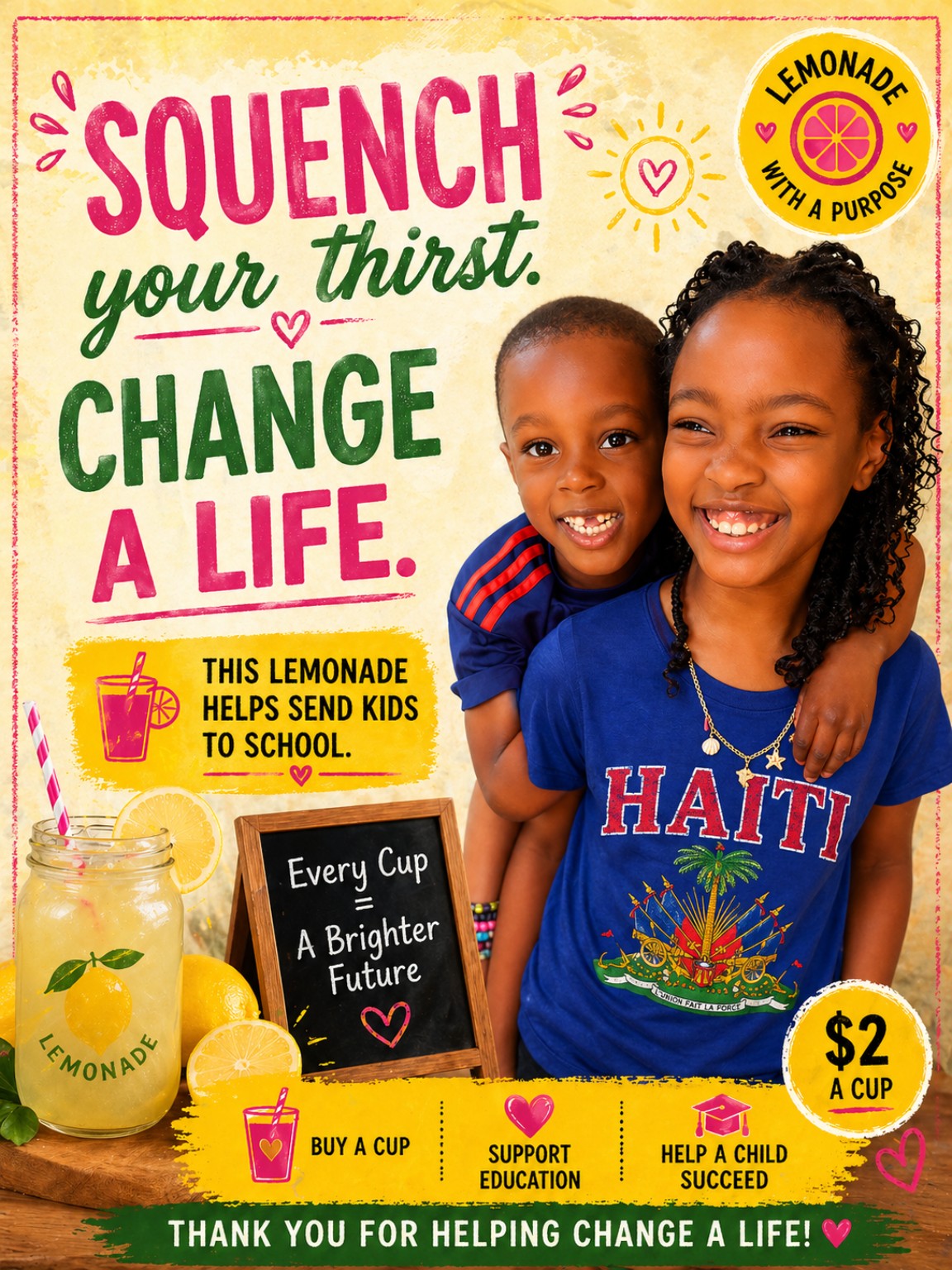 Squench Your Thirst, Change A Life — Lemonade campaign for Haitian children's education